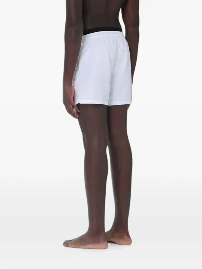 Ea7 Drawstring Swim Shorts In White