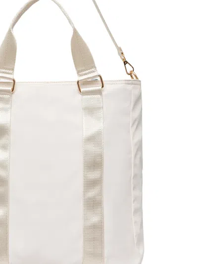 Blauer Logo-patch Tote Bag In White
