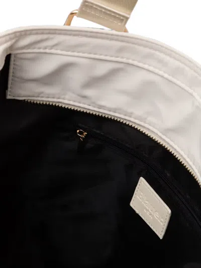 Blauer Logo-patch Tote Bag In White