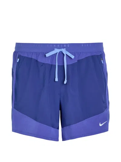 Nike Stride Plus Logo-print Drawstring Shorts In Blue