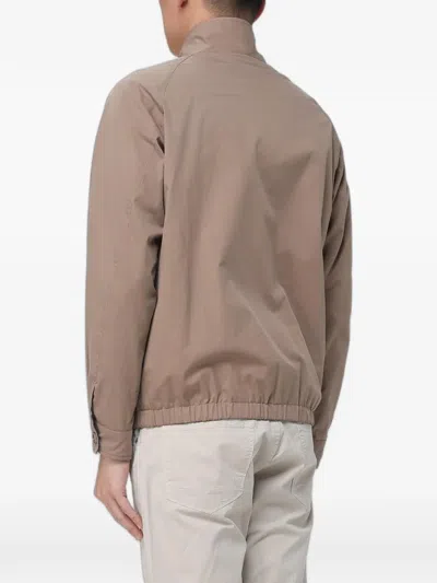 Brooksfield Reversible Check-pattern Bomber Jacket In Brown