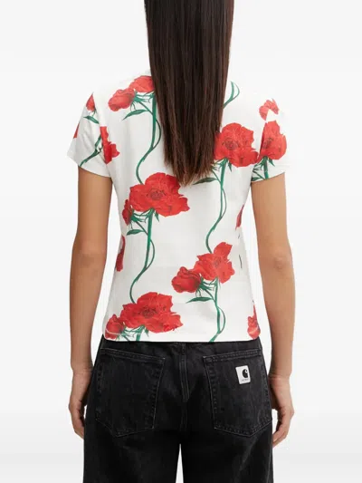 Kenzo Floral Printed Crewneck T-shirt In White