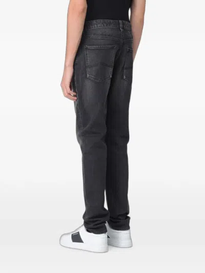 Armani Exchange Belt-loop Buttoned Jeans In Gray