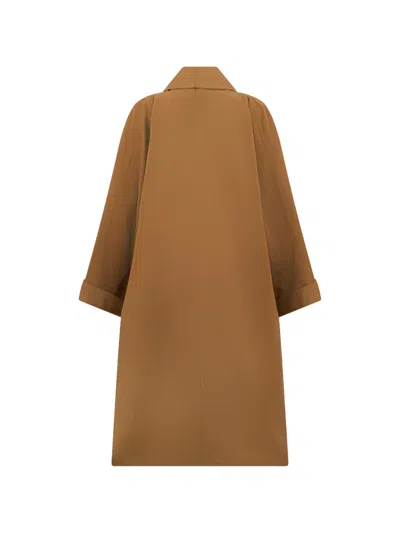Alberta Ferretti Oversized Coat In Brown