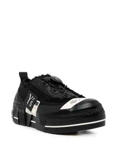 Y's Frayed-edge Platform Sneakers In Multi
