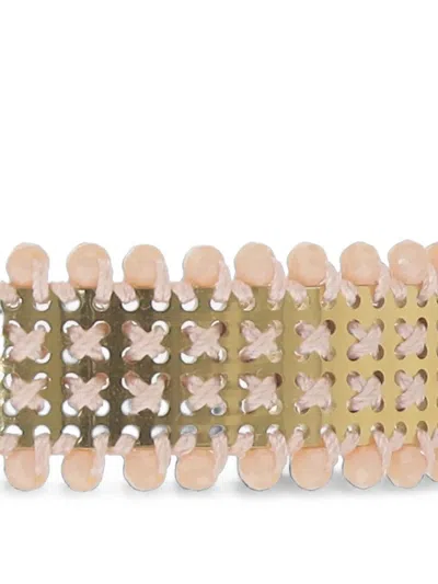 L'eight Studio Micro-stud Panel Rigid Bracelet In Gold