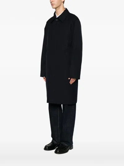 A.p.c. A. P.c. Concealed-button Coat In Blue