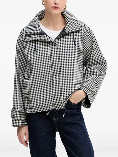 Barbour Bronwyn Showerproof Water Resistant Gingham Jacket In Black