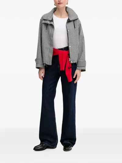 Barbour Bronwyn Showerproof Water Resistant Gingham Jacket In Black