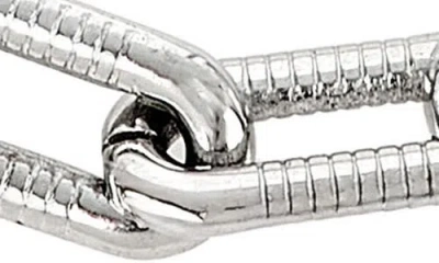 Ed Hardy Rectangle Link Bracelet In Metallic