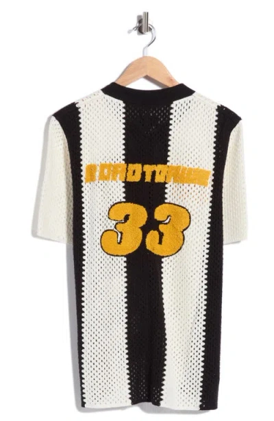 Rta Benjamin Race Stripe Open Knit T-shirt In Multi