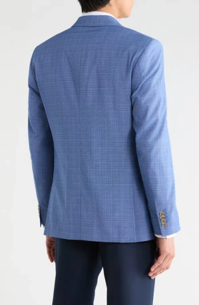 Construct Plaid Two-button Sport Coat In Blue