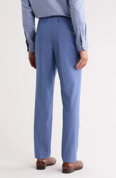 Construct Plaid Suit Pants In Blue