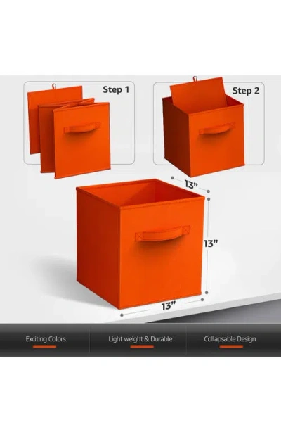 Sorbus 6-pack Collapsible Storage Cube In Orange