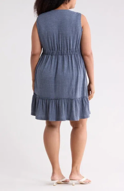 Max Studio Front Knot Tiered Dress In Multi
