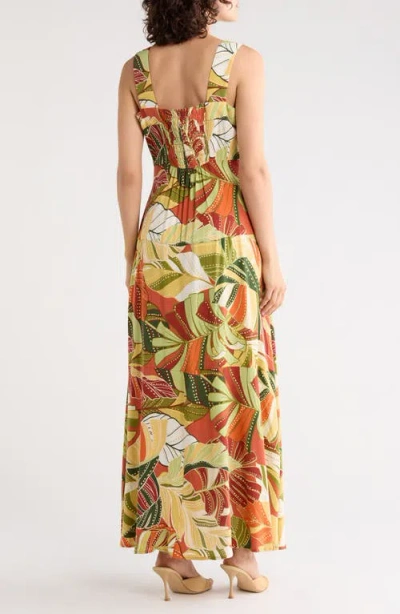 Halogen ® Thick Strap Empire Waist Maxi Dress In Multi