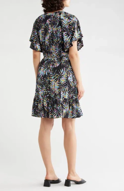 Lovestitch Flutter Sleeve Dress In Multi