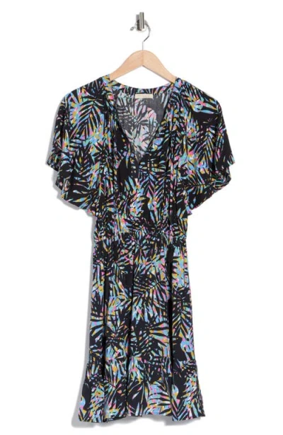 Lovestitch Flutter Sleeve Dress In Multi