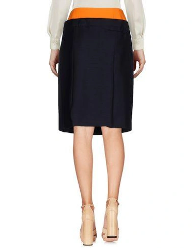 Shop Dior Knee Length Skirts In Dark Blue