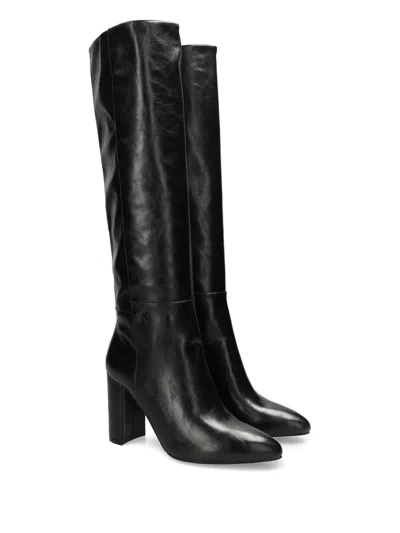 Mexx Point-toe Block-heel Boots In Black