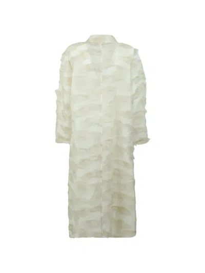 Max Mara Double-breasted Sheer-panel Coat In Multi