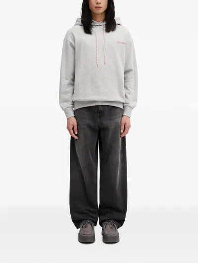 No Problemo Logo-print Drawstring Oversized Hoodie In Gray