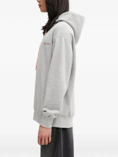 No Problemo Logo-print Drawstring Oversized Hoodie In Gray