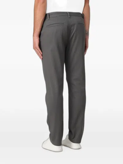 Armani Exchange Belt-loop Buttoned Trousers In Gray