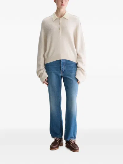 Bellerose Button-up Collared Sweater In Neutral