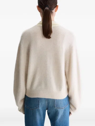 Bellerose Button-up Collared Sweater In Neutral