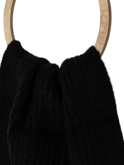 Bomboogie Ribbed-knit Scarf In Black
