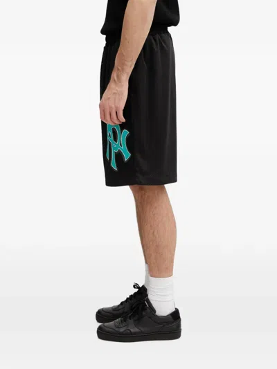 No Problemo Mesh Logo-patch Oversized Shorts In Black