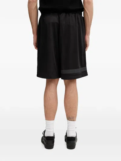 No Problemo Mesh Logo-patch Oversized Shorts In Black