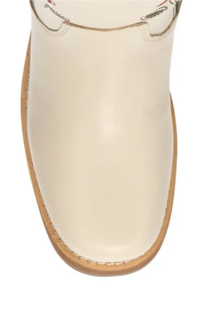 Dingo Womens Bloom Leather Boot Block Heel Cowboy Boots In Neutral