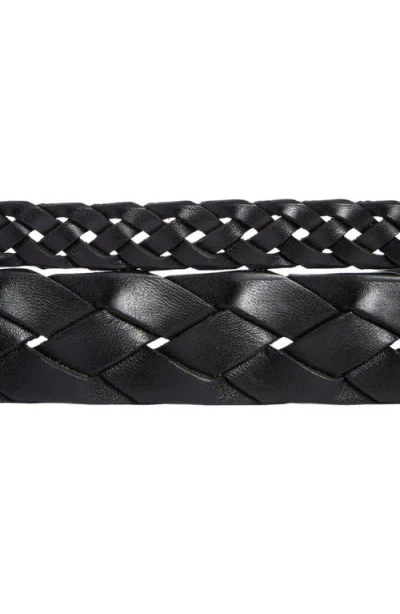 Nordstrom Double Braid Leather Belt In Black