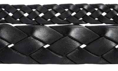 Nordstrom Double Braid Leather Belt In Black