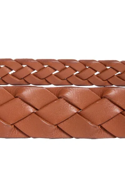 Nordstrom Double Braid Leather Belt In Brown