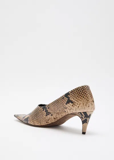 Khaite Marlene Snake-effect Leather Pumps In Brown