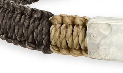 Caputo & Co Macrame Hammered Id Bracelet In Black