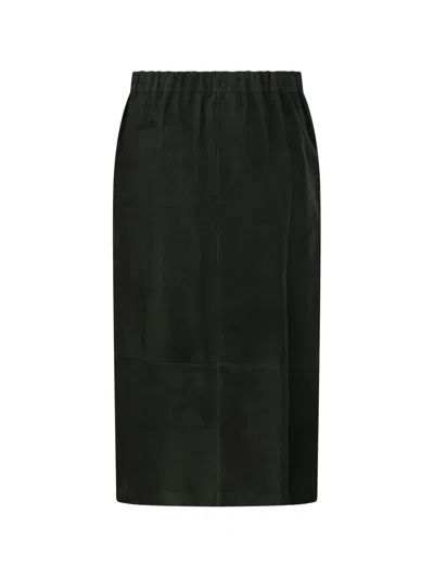 Max Mara Drawstring Midi Skirt In Black