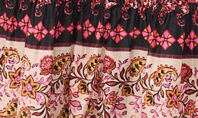 Cece Print Flutter Sleeve Midi Dress In Multi