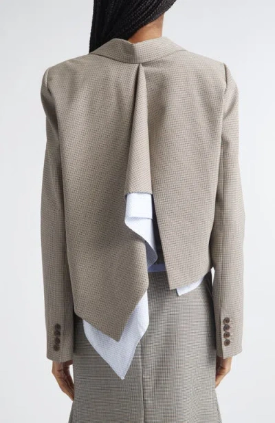 Monse Crop Back Cascade Jacket In Gray
