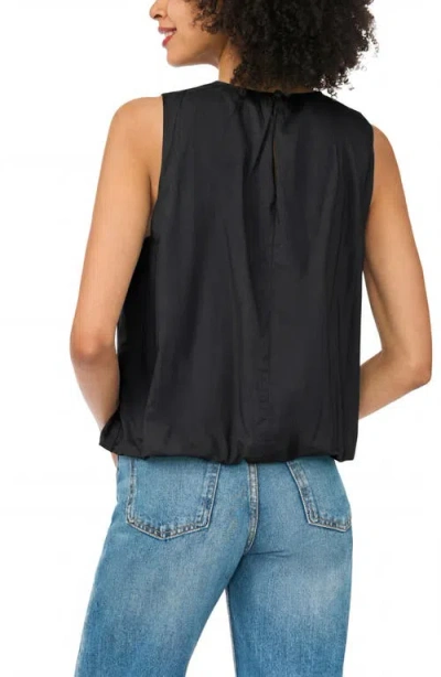 Cece Cotton Poplin Bubble Top In Blue
