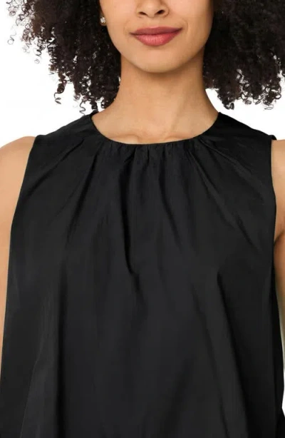Cece Cotton Poplin Bubble Top In Blue