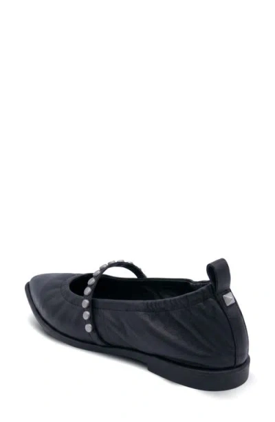 Ash Bella Studded Mary Jane Flat In Black