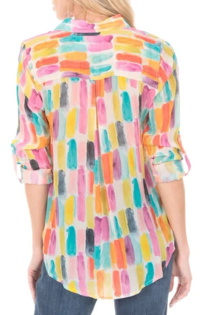 Apny Print Button-up Shirt In Multi
