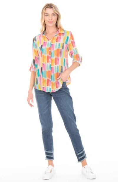 Apny Print Button-up Shirt In Multi