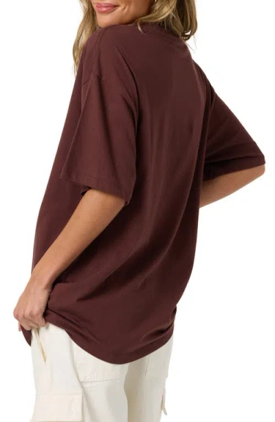 O'neill Wave Oversized Graphic T-shirt In Brown