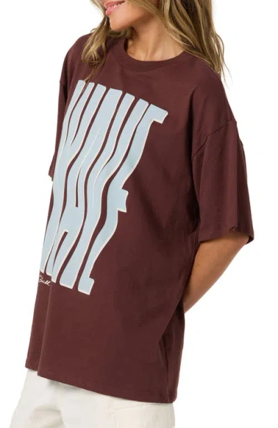 O'neill Wave Oversized Graphic T-shirt In Brown