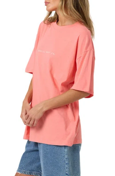 O'neill Linear Scape Graphic Oversized T-shirt In Pink